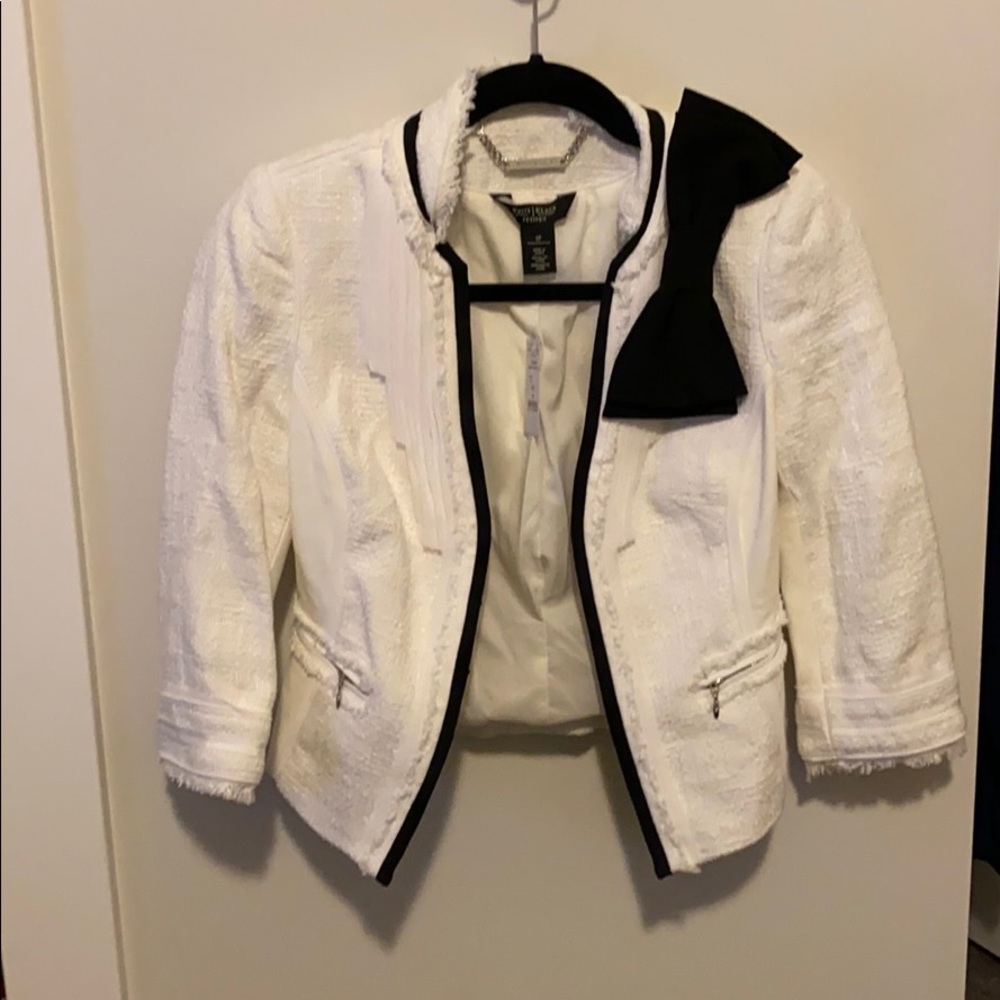 White House black market tweed bow jacket